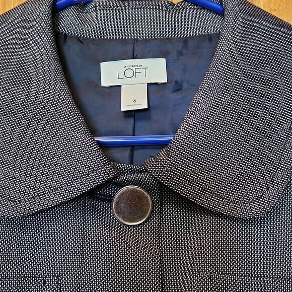 Ann Taylor Loft Single Breasted Office Blazer Jacket, Size 6, Black & White - Picture 9 of 10